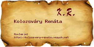Kolozsváry Renáta névjegykártya